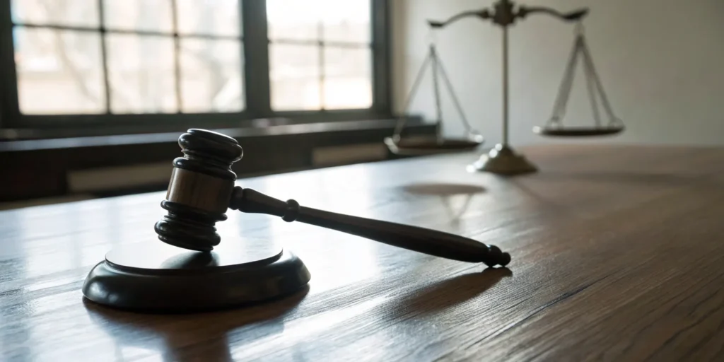 Gavel and scales of justice, representing a Miami domestic violence attorney's defense.