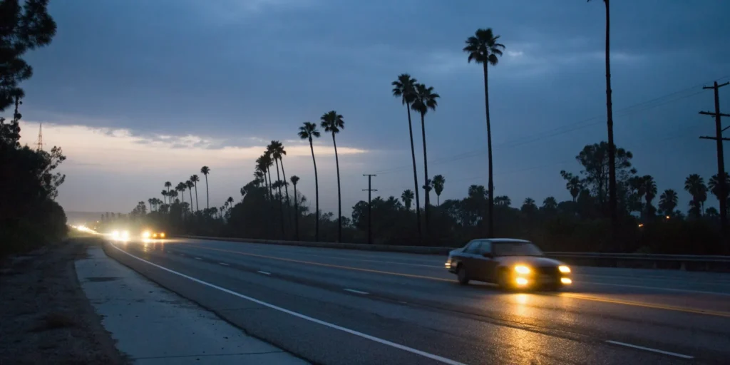 Reckless driving on wet Florida road.