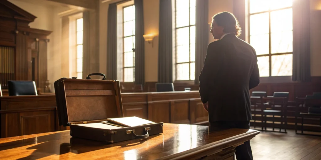Miami criminal defense lawyer with briefcase.