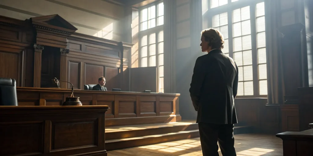 Culpable negligence attorney in a Miami courtroom defending a client.