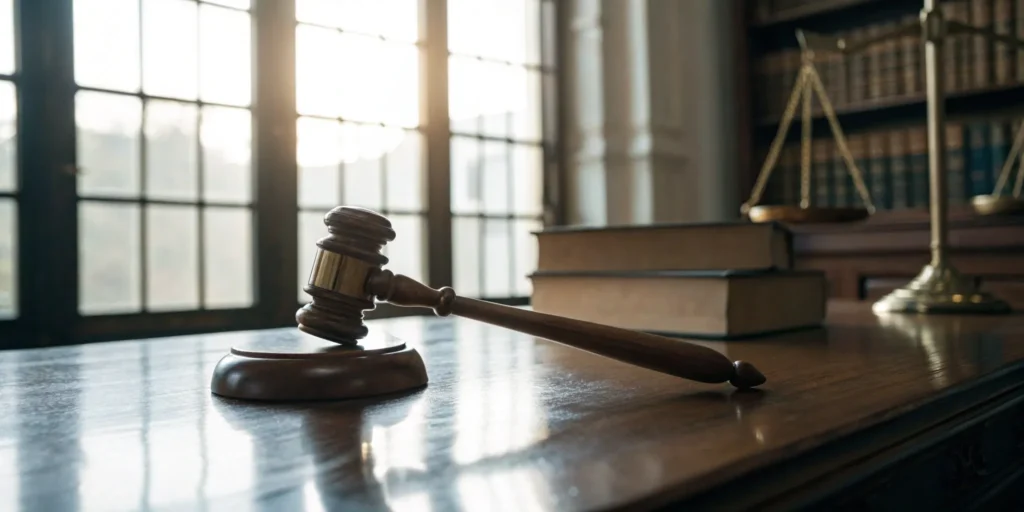 Scales of justice and a gavel for a shoplifting defense attorney in Florida.