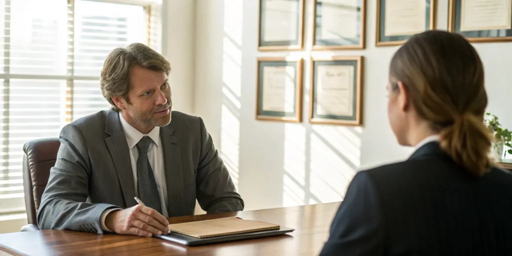 A client meets with the best criminal lawyer in South Florida for a consultation.