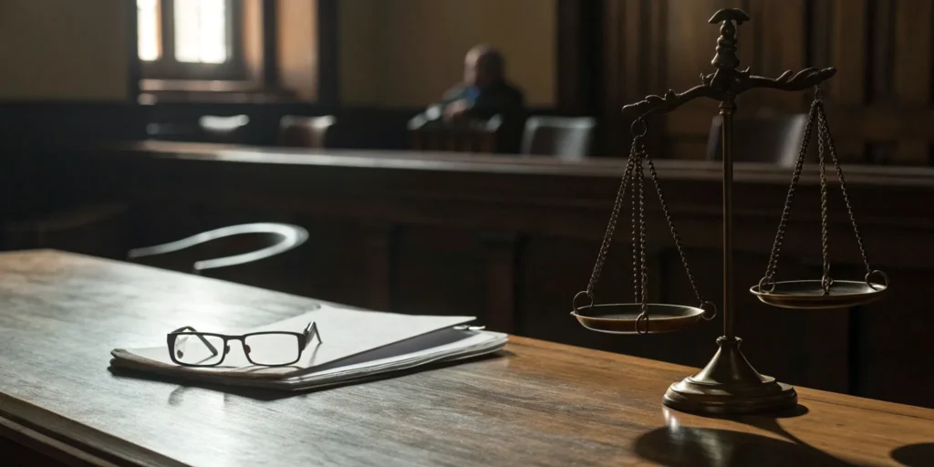Scales of justice on a desk, outlining the best legal defense for drug charges.
