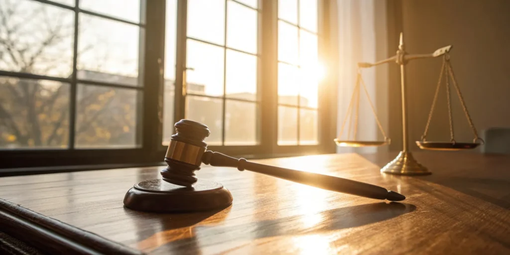 Gavel and scales of justice for a person facing criminal charges in Miami.