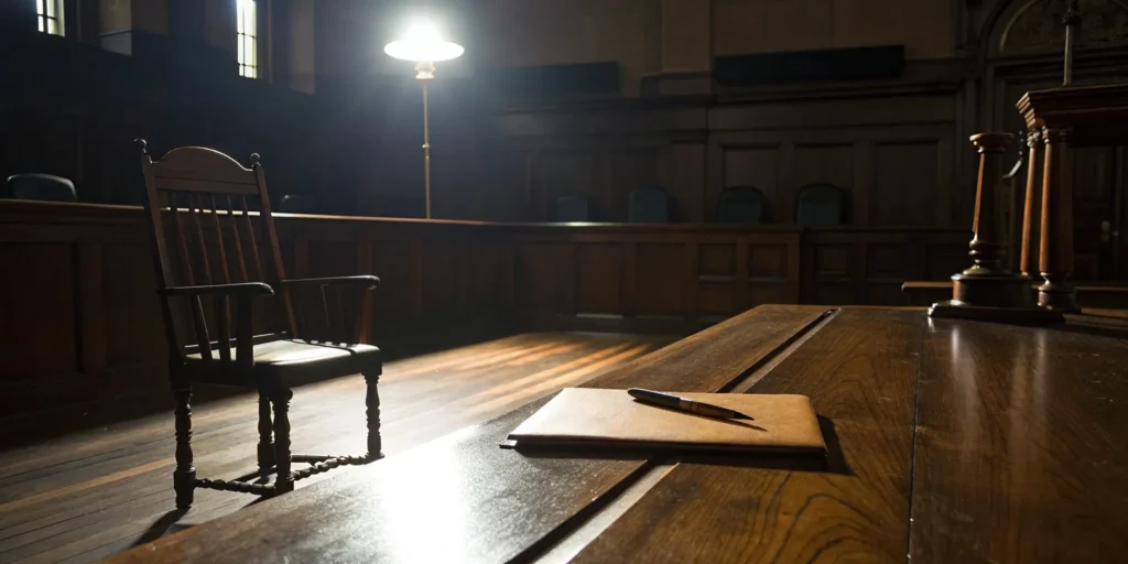 An empty Miami courtroom where a disorderly conduct lawyer will defend your rights.