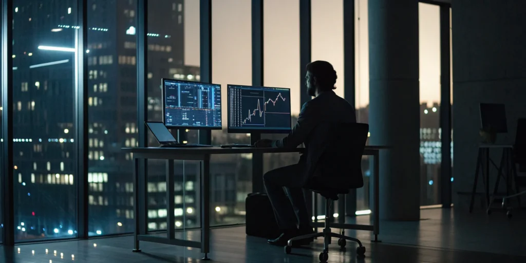 Cybercrime lawyer in Florida reviewing digital evidence for a case.