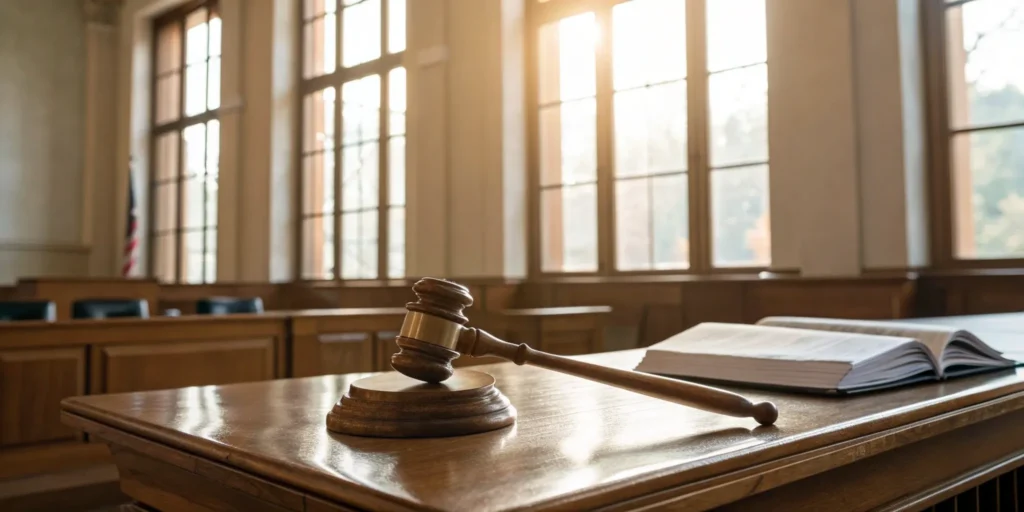 A judge's gavel and legal book for sealing a criminal record in Florida.
