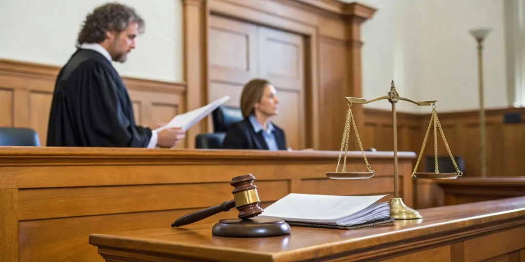 Courtroom gavel and scales of justice for a Miami kidnapping defense lawyer case.