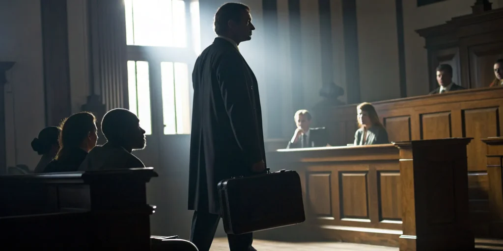 Miami Dade drug trafficking lawyer arguing a case for a client in court.