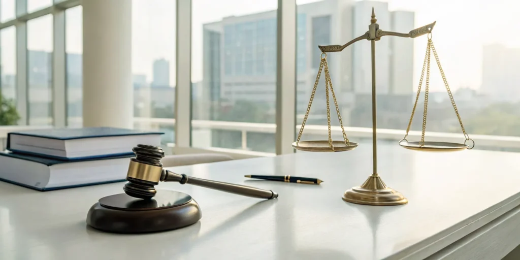 Gavel and law books on the Florida sentencing guidelines.