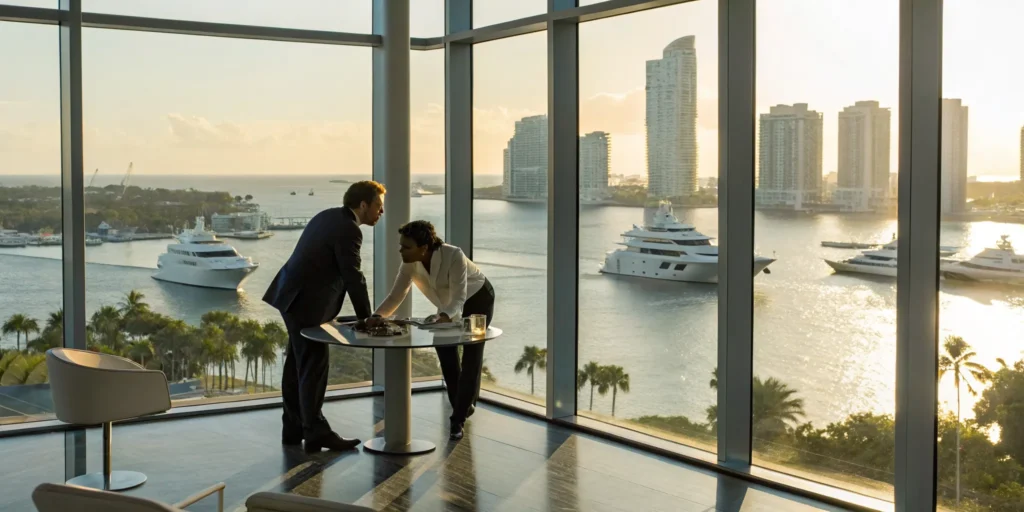 Miami firearms offense lawyer planning a defense strategy with a client.