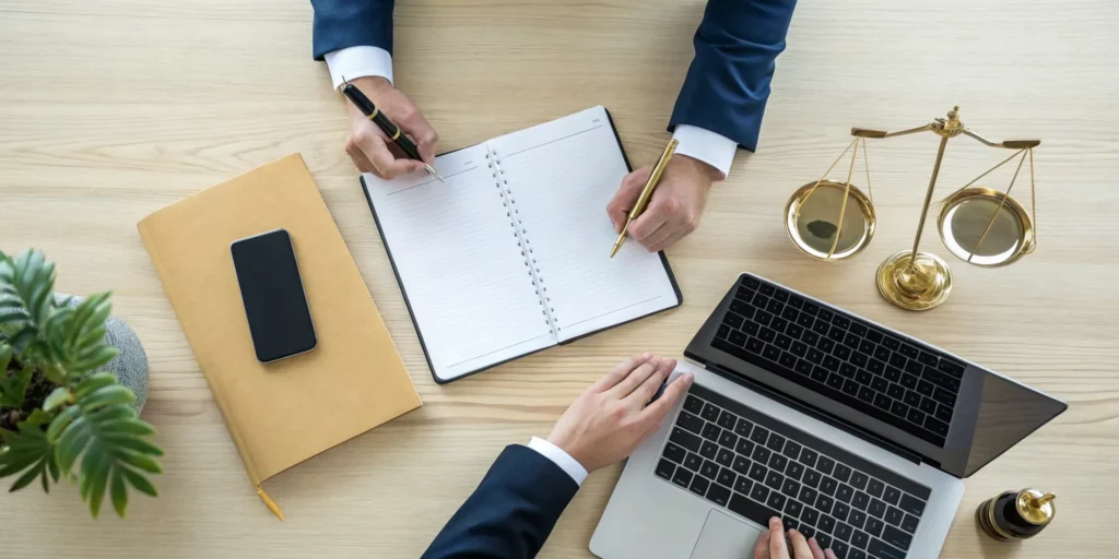 A lawyer in Florida prepares the paperwork for a stalking injunction.