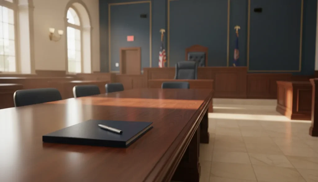 Florida arraignment hearing courtroom before proceedings